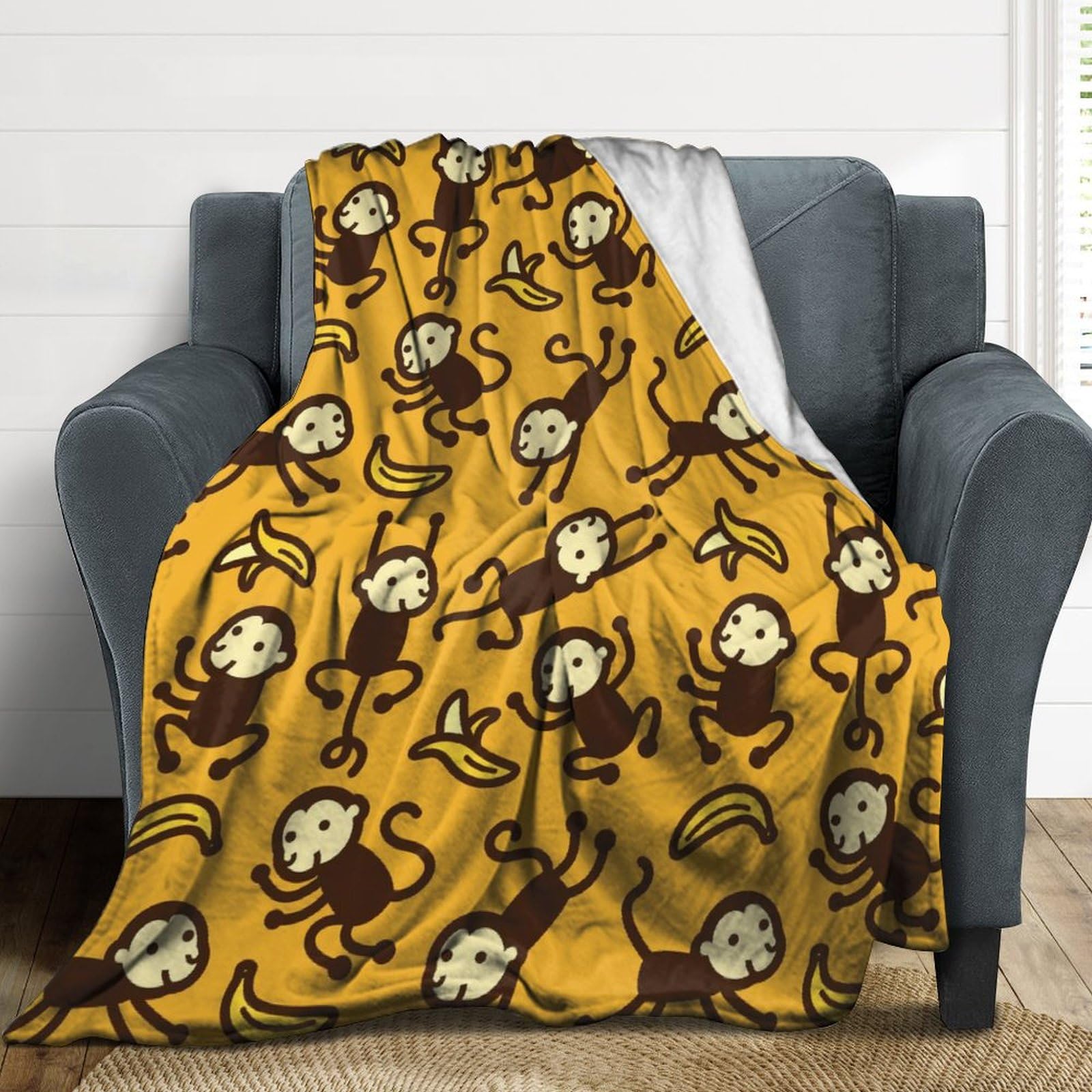 Amazon｜毛布 猿 サル モンキー ブランケット ひざ掛け もうふ